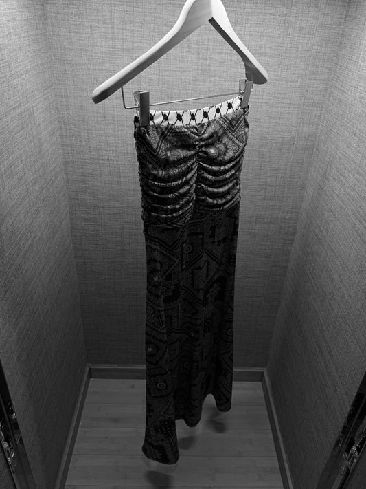 High-Tech sculpturing maxi Dress with Butt-lifting effect and triangle top