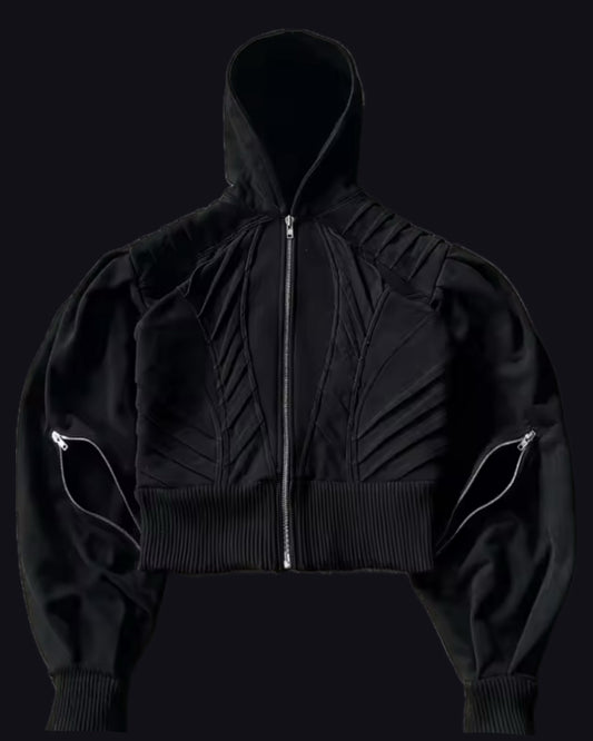 Who hurt you Hooded zipped jacket , arrogant pattern