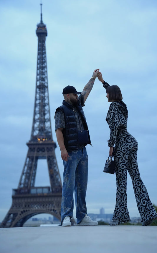 The “who hurt you” jacket in velour , hooded and zipped , the regular pattern