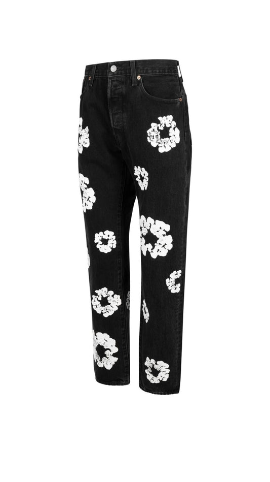 Denim T flower jeans