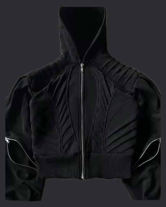 Who hurt you Hooded zipped jacket , arrogant pattern